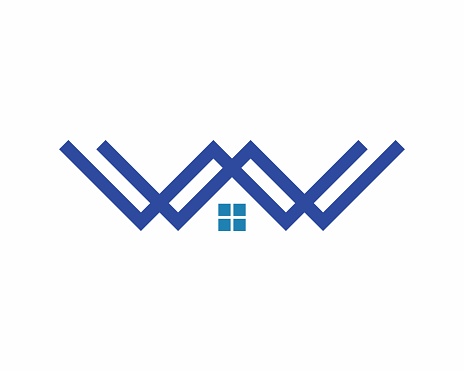 W and W cooperation forming a roof house logo
