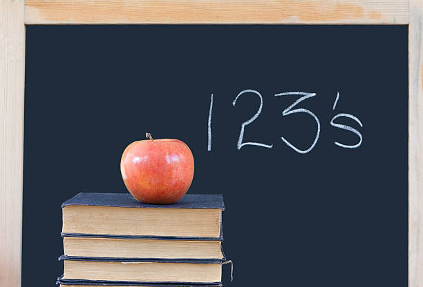 istock education - 123's on blackboard with apple and books 146066767