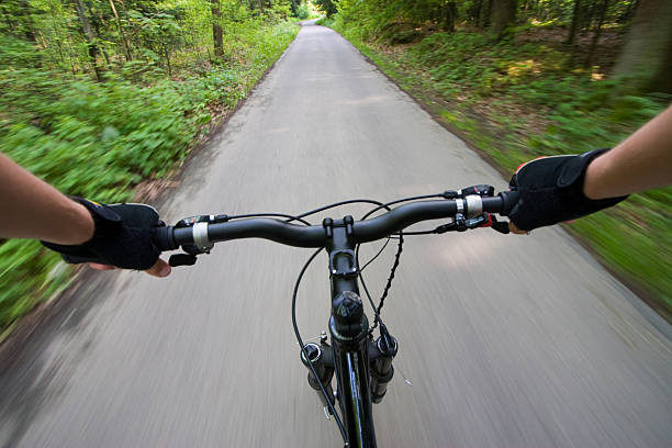 istock Biking on the road in forest 146067060