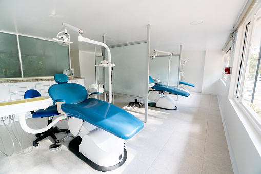 Modern Dentist's office with multiple beds - no people concepts