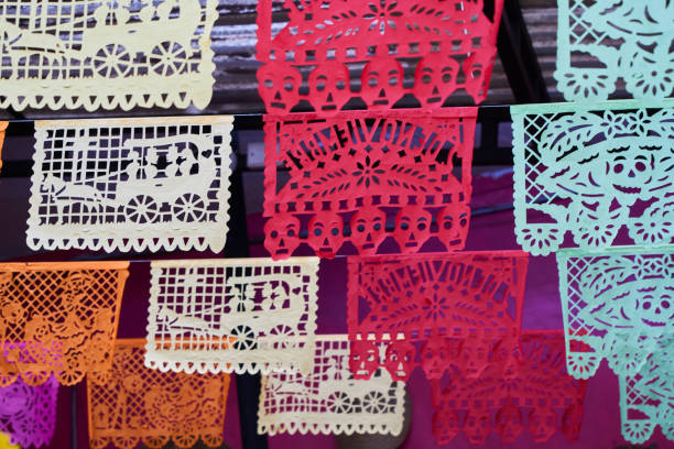istock Decorations for the day of the dead, minced paper 1460671723