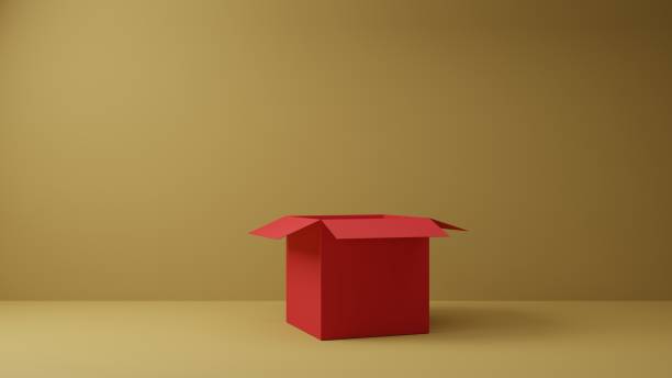 istock red box in the brown room.3d rendering. 1460672554