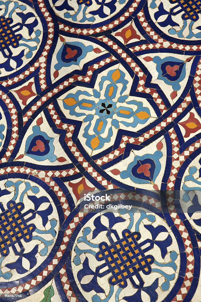 Moroccan mosaic tilework Moroccan mosaic tilework details Arabia Stock Photo