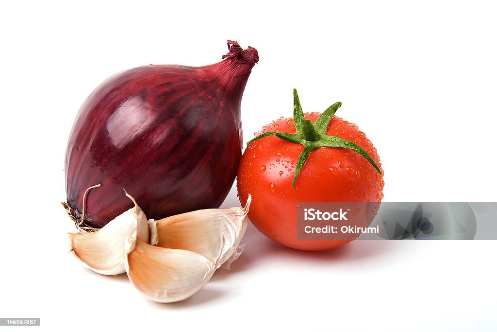 Rote Zwiebeln und Knoblauch - Lizenzfrei Erfrischung Stock-Foto