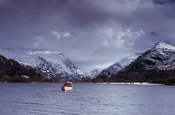 Steam boat, Lake Padarn, Snowdonia stock photo