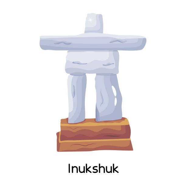 inuksuk - inunnguaq stock illustrations