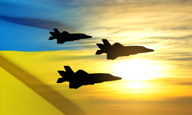 istock Silhouette of military aircraft 1460681121