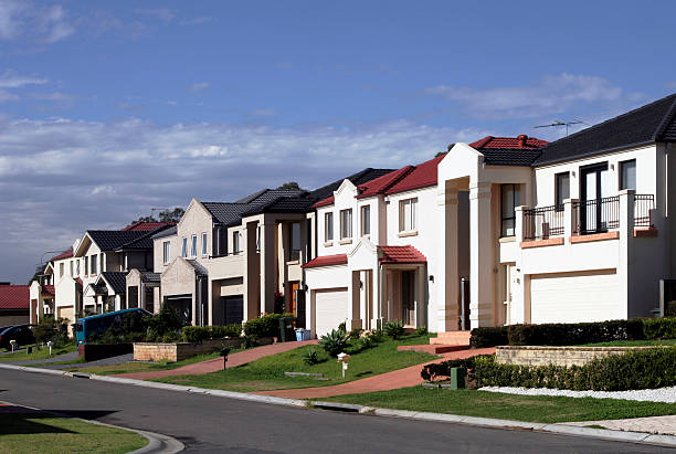 istock Suburban Street With Modern Houses 146068308