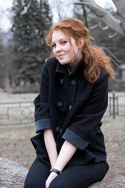 Young woman smiling stock photo