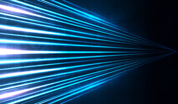 istock Blue light streak, fiber optic, speed line, futuristic background for 5g or 6g technology wireless data transmission, high-speed internet in abstract. internet network concept. vector design. 1460683777