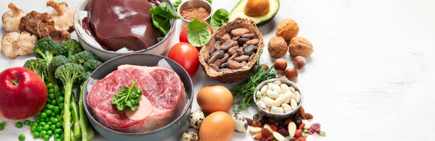 istock Iron rich foods. Healthy eating concept. 1460686496