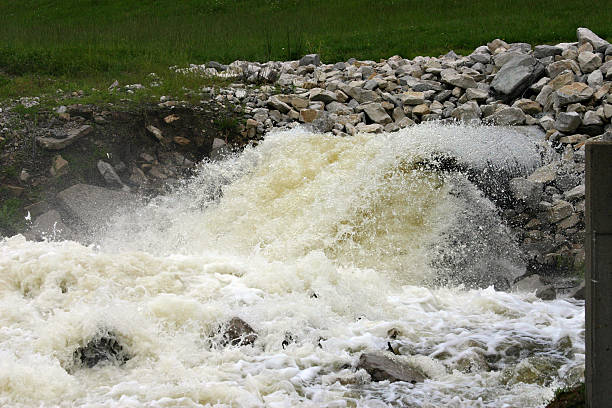 Huge pressure from flooding stock photo