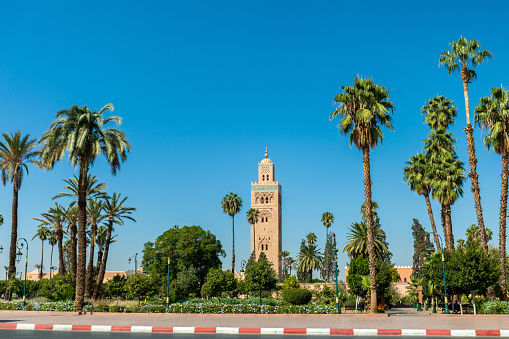 View of famous Koutoubia mosque, Marrakech