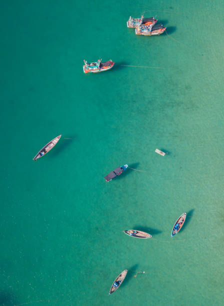 istock Boats moored on the deserted shore, Phu Quoc island 1460687182