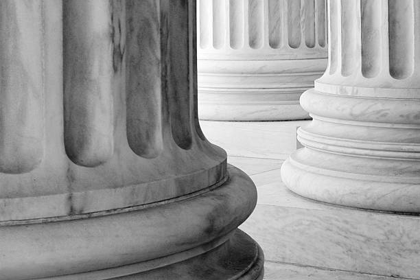 istock Low angle view of base of Neoclassical columns 146068791