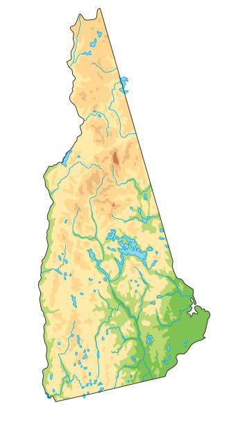 High Detailed New Hampshire Physical Map Stock Illustration Download High Detailed New Hampshire Physical Map 