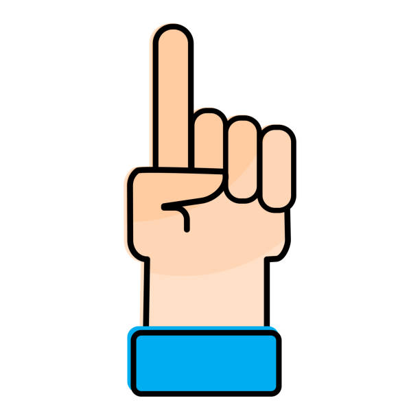 1 Inch Finger Measure Vector One Finger Vector