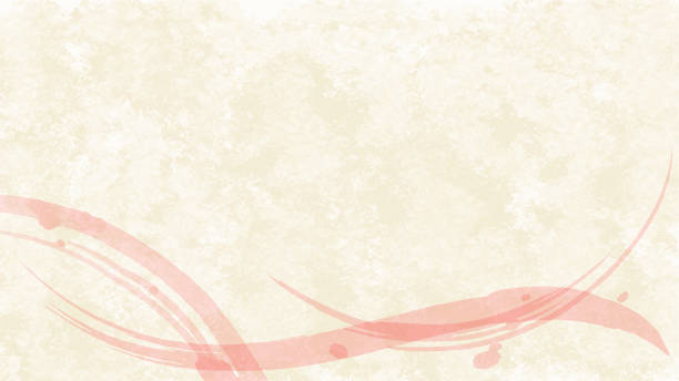 ilustrações, clipart, desenhos animados e ícones de material de fundo estilo papel japonês com pinceladas rosa. - beige background