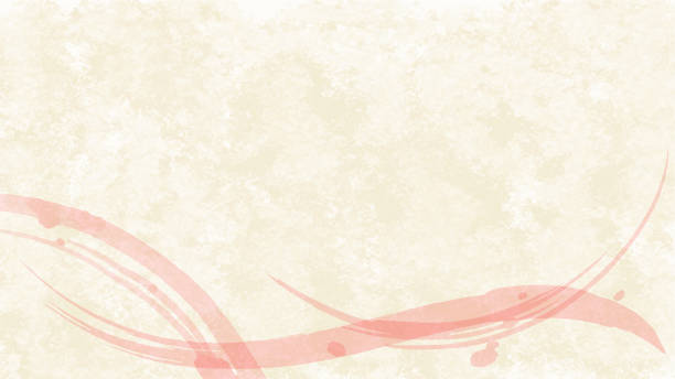 Japanese paper style background material with pink brush strokes. Vector illustration. beige background stock illustrations