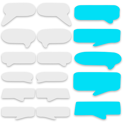 Icon set of message bubbles and Chat speech bubbles, Phone chat for text SMS on white background.