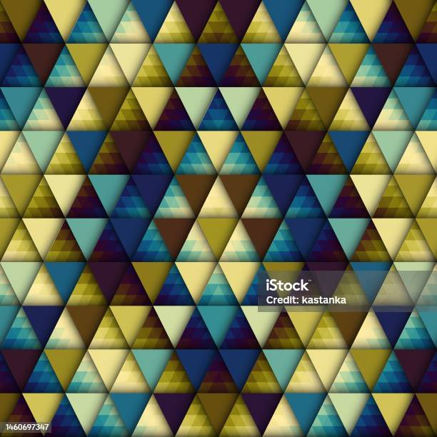 Geometric Abstract Triangles Pattern Seamless Vector Image Stock ...