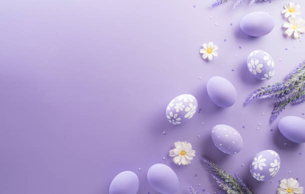 istock Happy easter! Colourful Easter eggs on pastel background. Decoration concept for greetings and presents on Easter Day celebrate time. 1460697363