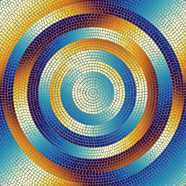 Vector illustration of Vector seamless mosaic art pattern. Art background.