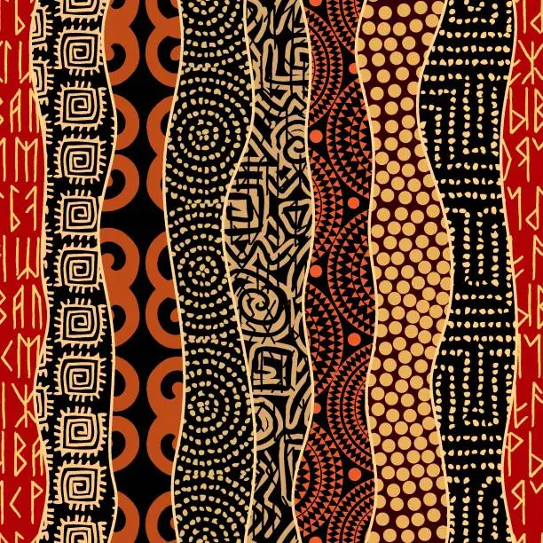 Vector illustration of Vector ethnic tribal pattern. Seamless art image.