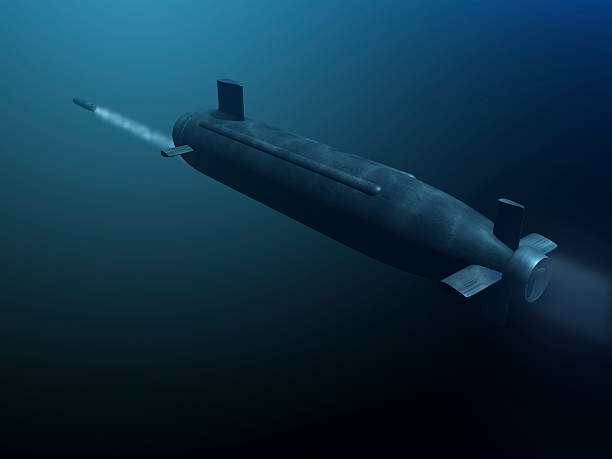 istock 3D submarine shooting missle rear 146069996