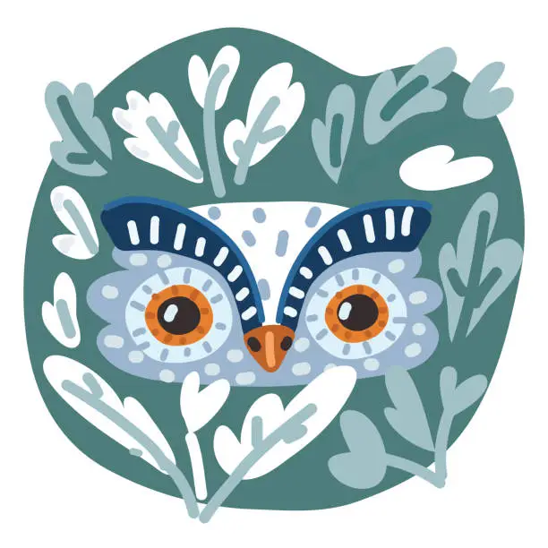 Vector illustration of Vector illustration of Owl face