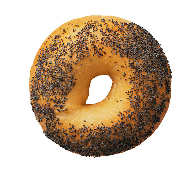 Poppy Seed Bagel - Deli Series Isolated Poppy Seed Bagel Kosher poppy seed stock pictures, royalty-free photos & images