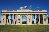 Reistna colonnade historical monument with arches and columns with rooftop viewing deck, popular tourist destination, Valtice, Czech Republic