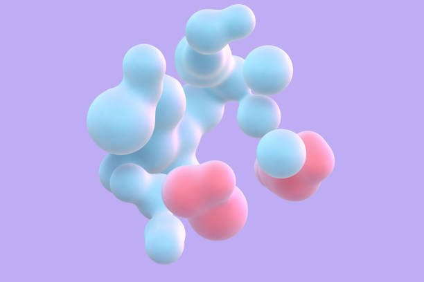 istock 3D abstract liquid bubbles on purple background. Concept of science: floating morphing spheres, molecular elements or nanoparticles. 1460705403