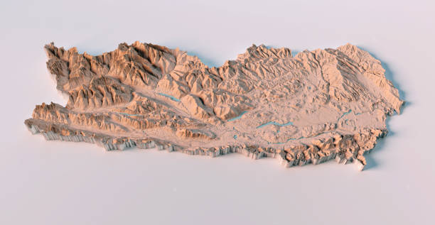 istock Austria Carinthia Topographic Map 3D View Neutral Isolated 1460705560