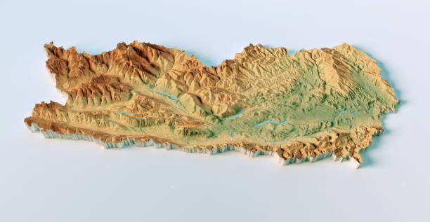 istock Austria Carinthia Topographic Map 3D View Color Isolated 1460705827