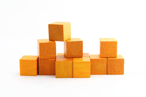istock Pyramid of wooden cubes 146070733