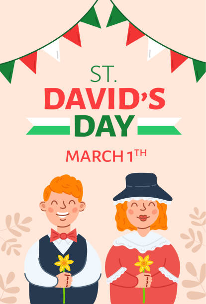 ilustrações de stock, clip art, desenhos animados e ícones de poster for celebration wales st. david's day. - welsh culture wales welsh flag dragon