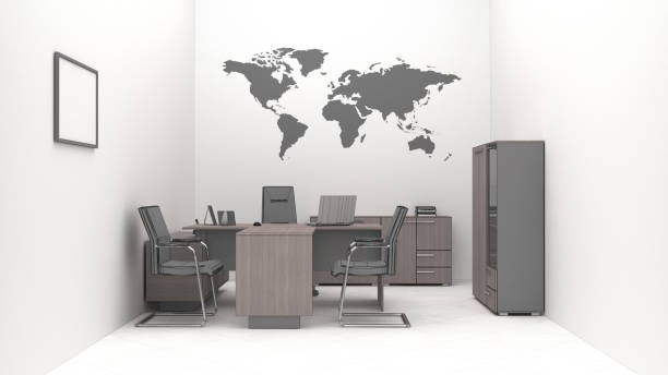 istock VIP office furniture colr grid 3D rendering 1460709650