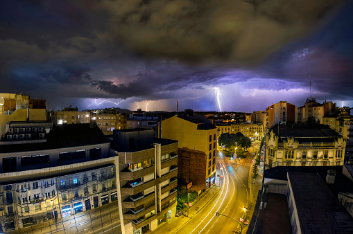 Storm in the city of Girona