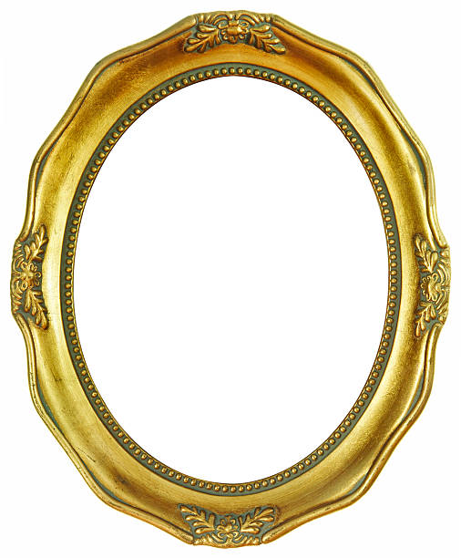 frame - frame ellipse gold paintings imagens e fotografias de stock