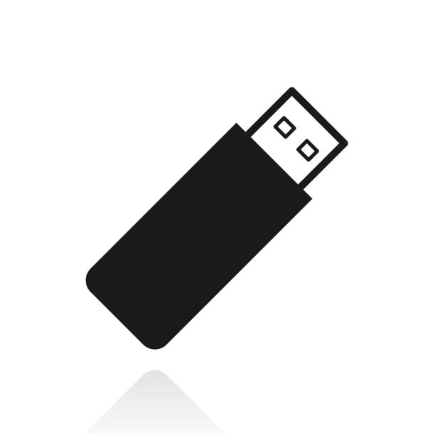 ilustraciones, imágenes clip art, dibujos animados e iconos de stock de unidad flash usb. icono con reflejo sobre fondo blanco - memory card memories technology data