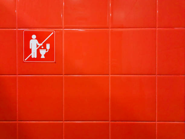 istock Sticker with the symbol do not throw garbage into the toilet 1460712875