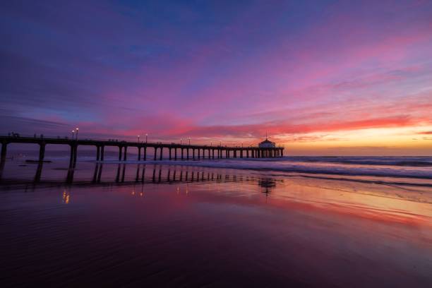 istock Aerial view of sea waves breaking beach during sunset 1460715730