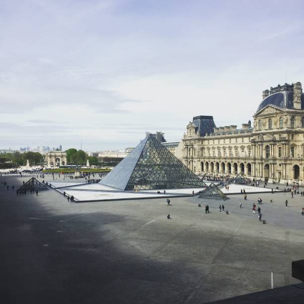 Exterior of the Louvre museum in Paris, France paris, France – April 03, 2017: The exterior of the Louvre museum in Paris, France musee du louvre stock pictures, royalty-free photos & images