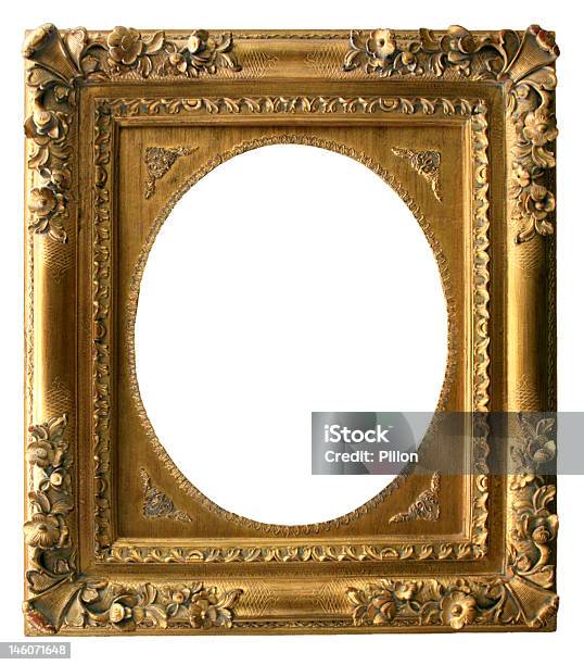 Foto de Moldura De Ouro Arte e mais fotos de stock de Moldura de Quadro - Composição - Moldura de Quadro - Composição, Moldura de Quadro - Equipamento de arte e artesanato, Branco