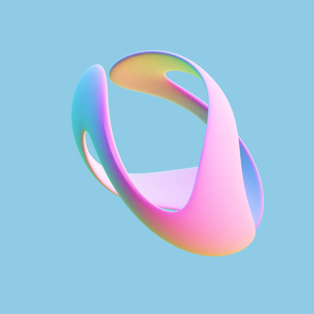 istock 3D twisted pink geometric shape on blue background. Abstract geometric shape - symbol of infinity and endlessness. Beautiful logo or decoration graphic element. 1460716529