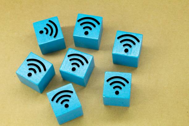 istock colored cubes with wifi icons in a scattered state. wifi concept 1460719798