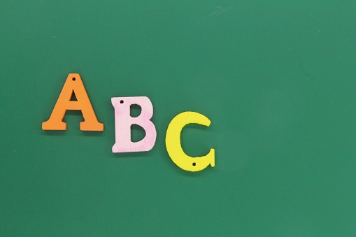 The letters of the ABC alphabet in various colors Suitable for children's Learning concept
