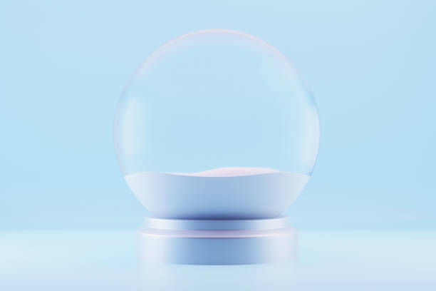 istock Souvenir Empty Transparent Snow Globe with snow cover, soft focus, 3d rendering 1460720732