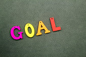 colored letters with the word goal or goal letters